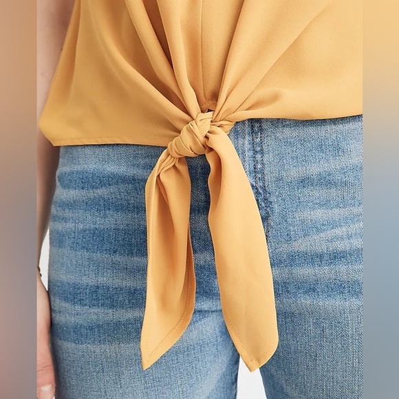 Madewell • Tungsten Glow Yellow Novel Tie Front Blouse - Picture 5 of 11